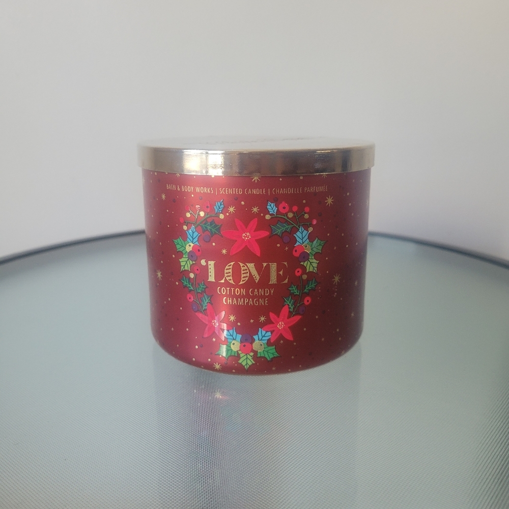 Love cotton candy champagne candle